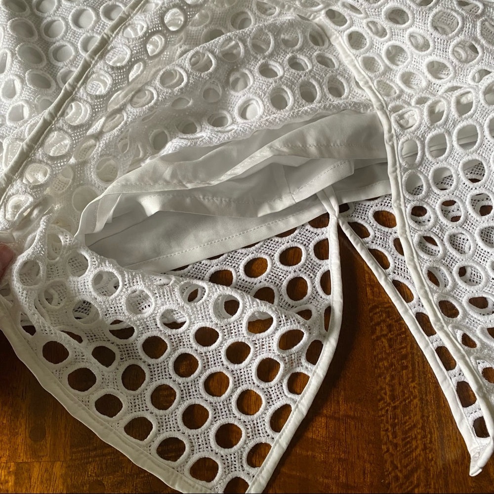 Banana Republic White Eyelet Open Circle Pencil Skirt - Picture 5 of 9